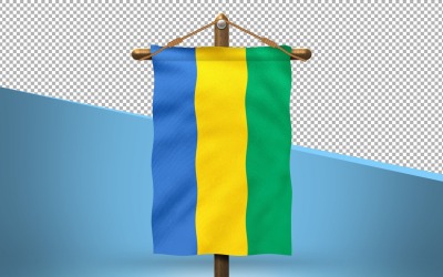 Gabon hänga flagga design bakgrund