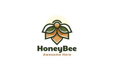Honigbienen-Maskottchen-Logo-Stil