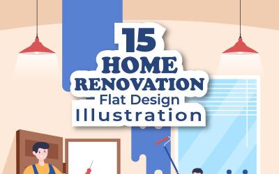 15 Illustrazione di ristrutturazione o riparazione domestica