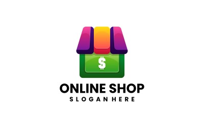 Logo coloré dégradé de boutique en ligne