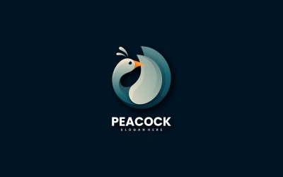Logotipo de degradado de pavo real circular