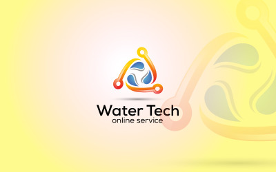 Modèle de conception de logo de technologie de l&amp;#39;eau