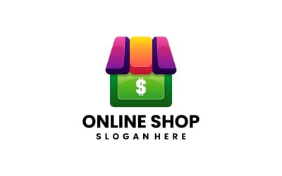 Online Shop Gradient Colorful Logo