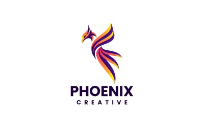 Phoenix Bird färgglad logotypdesign