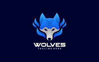 Création de logo dégradé de loups