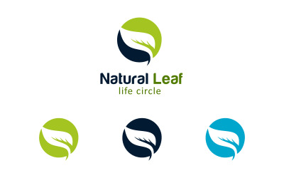 Modello di progettazione del logo a foglia naturale