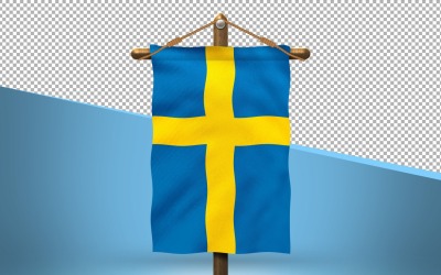 Sverige Häng Flagga Design Bakgrund