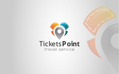 Ticket punt Logo ontwerpsjabloon