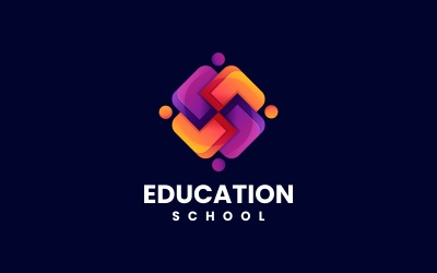 Estilo de logotipo colorido gradiente de educação