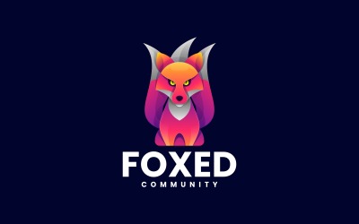 Fox färgglada logotyp mall
