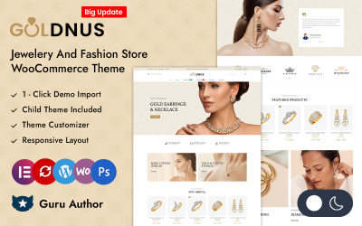 Goldnus – Responsives Elementor WooCommerce-Theme für Juweliergeschäfte