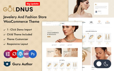 Goldnus - Tema adaptable para WooCommerce de Elementor para joyería