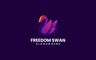 Gradientowe logo łabędzia wolności