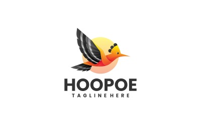 Hoopoe Gradiënt Kleurrijk Logo