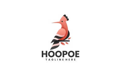 Hoopoe kleurrijke logo-stijl