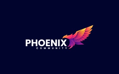 Logo coloré oiseau Phoenix