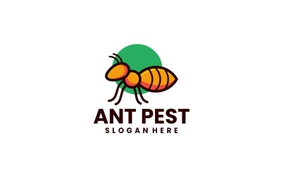 Logo de mascotte simple de fourmis nuisibles