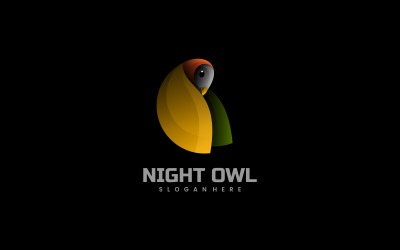 Logotipo colorido degradado de búho nocturno