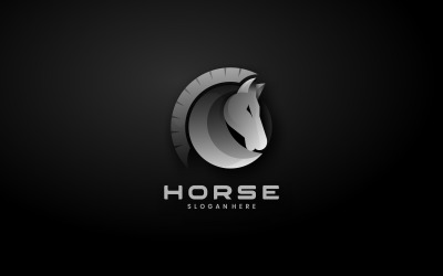 Logotipo de degradado de caballo premium
