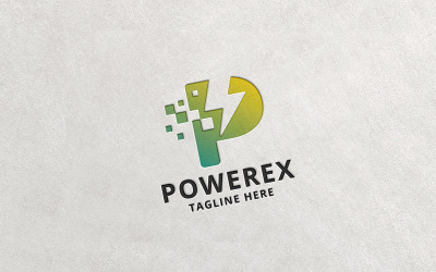 Professzionális Powerex P betű logó