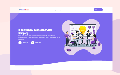 TechPart - Szablon strony internetowej z rozwiązaniami IT i usługami biznesowymi