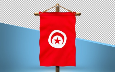 Tunisien hänga flagga design bakgrund
