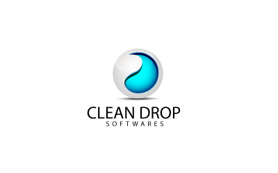 Clean Water Drop Logo Design Template
