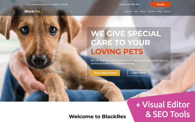 Modello di sito Web MotoCMS per rifugio per animali