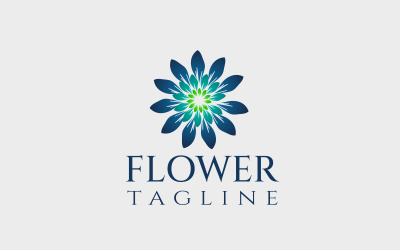 Modello logo design personalizzato fiore 2