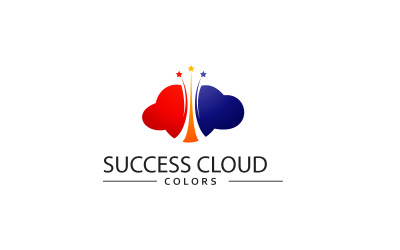 Plantilla de diseño de logotipo de color de nube