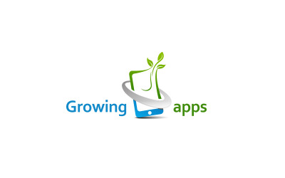 Plantilla de diseño de logotipo de crecimiento de aplicaciones