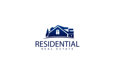 Plantilla de diseño de logotipo residencial real