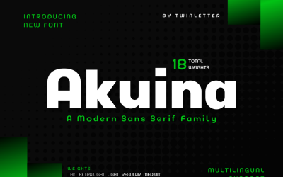 Akuina ist eine Schrift, die Luxus und Eleganz hinzufügt