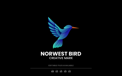 Buntes Logo mit Vogelsteigung