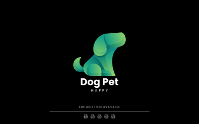 Estilo de logotipo degradado de mascota de perro