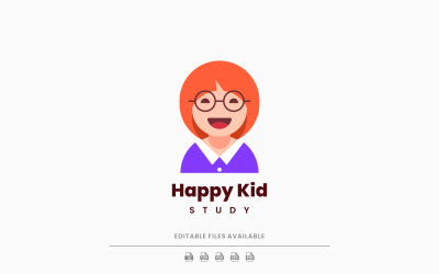 Happy Kids Simple Logo Style