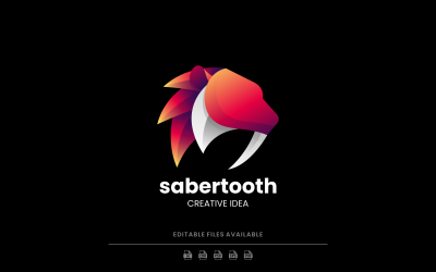 Logo-ontwerp met sabeltandverloop