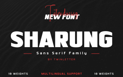 Sharung, onze nieuwste lettertypefamilie is weelderig en uniek.