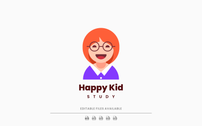 Styl prostego logo Happy Kids