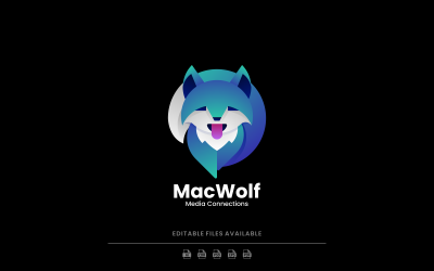 Wolf Farbverlauf Logo Design