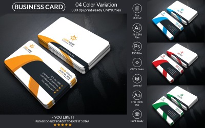Creative Business Card Template Design With Vector
