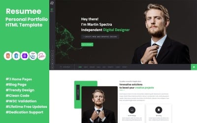 Curriculum vitae - Plantilla HTML de página de destino de cartera personal multipropósito