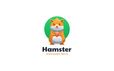 Hamster tecknad logotyp stil