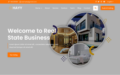 Hayy - Real State Landing Page Template