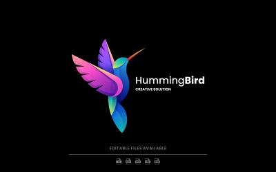 Hummingbird färgglada logotyp stil