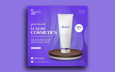 Kosmetika skönhetsprodukter försäljning sociala medier post instagram post mall