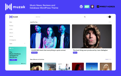 MUZAK - Musiknachrichten, Rezensionen, Blog und Datenbank-WordPress-Theme