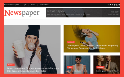Newspaper Blog  &amp;amp; Magazine HTML5 Template