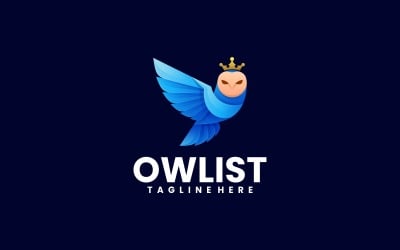 Owl King Gradient Color Logo