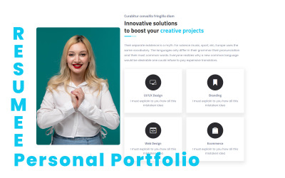 Resumee – víceúčelová HTML šablona vstupní stránky osobního portfolia